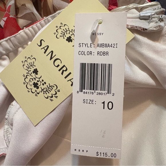 Sangria Pink and Cream Asymmetrical Sundress - Picture 9 of 11